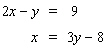 <strong>Solve the system by substitution. Substitute the expression in the second equation into the first equation and solve. </strong> A) B) C) D) E)no solution