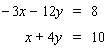 <strong>Solve the system by solving one of the equations for or and then use the substitution method. If the lines coincide, answer dependent . If the lines are parallel, answer no solution .</strong> A) B) C) D)dependent E)no solution