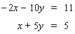 Solve the system by solving one of the equations for or and then use the substitution method. If the system is dependent or inconsistent , or if there is no solution , indicate this.