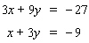 Solve the system by solving one of the equations for x or y and then use the substitution method. If the system is dependent or inconsistent , or if there is no solution , indicate this.
