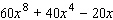 Divide the polynomial by   .  