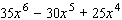 Divide the polynomial by   .  