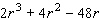 <strong>Factor the following problem completely. First, factor out the greatest common factor, and then factor the remaining trinomial. </strong> A) B) C) D) E)