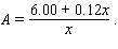 <strong>If a bank charges $6.00 per month and $0.12 per check for one of its checking accounts, then the total monthly cost to write x checks is and the average cost of each of the x checks written is Compare these two formulas by filling in the following table. Round to the nearest cent. </strong> A) B) C) D)