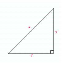 Find x in the right triangle.  <div style=padding-top: 35px> 