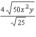 <strong>Use combinations of properties 1 and 2 for radicals to simplify the following expression as much as possible. Assume all variables represent positive numbers.  </strong> A)   B)   C)   D)   E)   <div style=padding-top: 35px> 