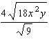 Use combinations of properties 1 and 2 for radicals to simplify the following expression as much as possible. Assume all variables represent positive numbers.  <div style=padding-top: 35px> 
