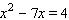 Solve the equation by using the quadratic formula.  