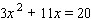 Solve the quadratic equation. Use whatever method seems to fit the situation or is convenient for you.  