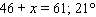 <strong>The figure below shows part of a room. From a point on the floor, the angle of elevation to the top of the door is , whereas the angle of elevation to the ceiling above the door is . Use this diagram to write an equation involving , and then solve the equation to find the number of degrees in the angle that extends from the top of the door to the ceiling. </strong> A) B) C) D) E)