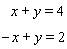 Solve the system of linear equations by graphing.  