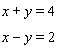 Solve the system of linear equations by graphing.  