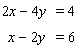 Solve the system of linear equations by graphing.  