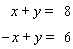 Solve the system of linear equations by elimination.  