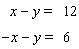 Solve the system of linear equations by elimination.  
