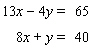Solve the system by eliminating the   variable.  
