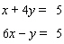 Solve the system of linear equations by the elimination method.