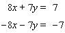 Solve the system of linear equations by elimination. If the system is dependent or inconsistent , indicate this.