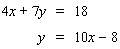 Solve the system using the substitution method. If the lines coincide, answer dependent . If the lines are parallel, answer no solution .