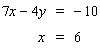 Solve the system using the substitution method. If the system is dependent or inconsistent , or if there is no solution , indicate this.