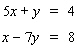 Solve the system by solving one of the equations for x or y and then use the substitution method. If the system is dependent or inconsistent , or if there is no solution , indicate this.