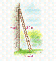 A 20-foot ladder is placed so that it reaches to a point on the wall that is 4 higher than the distance from the base of the wall to the base of the ladder. How high does the ladder reach?