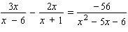 Solve the following equation. Be sure to check each answer in the original equation if you multiply both sides by an expression that contains the variable.