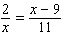 Solve the following proportion.  