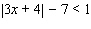 Solve the inequality using the definition of absolute value. If impossible, write no solution .