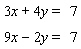 Solve the following system by the addition method.  