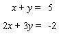 Solve the following system by the addition method. If the system is dependent or inconsistent, indicate this.