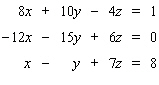Solve the system. If the system is dependent or inconsistent, indicate this.