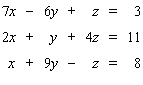 Solve the system. If the system is dependent or inconsistent, indicate this.