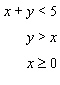 Graph the solution set for the system of linear inequalities.