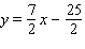 <strong>Line l is perpendicular to the graph of the equation - 2 x - 7 y = 8 and contains the point (3, - 2). Find the equation for l .</strong> A) B) C) D) E)