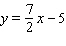 <strong>Line l is perpendicular to the graph of the equation - 2 x - 7 y = 8 and contains the point (3, - 2). Find the equation for l .</strong> A) B) C) D) E)