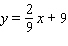 <strong>Find the equation of the line with x -intercept 9 and y -intercept 2.</strong> A) B) C) D) E)