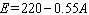 <strong>In an aerobics class, the instructor indicates that her students' exercise heart rate is 55% of their maximum heart rate, where maximum heart rate is 220 minus their age. Determine the equation that gives exercise heart rate E in terms of age A .</strong> A) B) C) D) E)