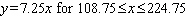 <strong>Suppose you have a job that pays $7.25 and hour and you work anywhere from 15 and 31 hours per week. Write an equation, with a restriction on the variable that gives the amount of money you will earn for working hours in one week.</strong> A) B) C) D) E)