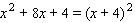 <strong>Fill in the blanks so that the left side is a perfect square trinomial; that is, complete the square. _____ _____ </strong> A) B) C) D) E)