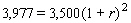 Suppose a deposit of $3,500 in a savings account that paid an annual interest rate (compounded yearly) is worth $3,977 after 2 years. Using the formula , we have Solve for r to find the annual interest rate. Round the answer to the nearest tenth.