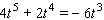 Look for the greatest common factor, then use the quadratic formula to find all solutions.