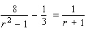 Multiply both sides of the equation by their LCD. Then solve the resulting equation. r = __________