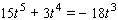 Look for the greatest common factor, then use the quadratic formula to find all solutions. t = __________