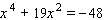 Solve the equation.   x = __________