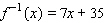 <strong>For the following one-to-one function, find the equation of the inverse. </strong> A) B) C) D) E)