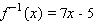 <strong>For the following one-to-one function, find the equation of the inverse. </strong> A) B) C) D) E)