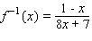 <strong>For the following one-to-one function, find the equation of the inverse. </strong> A) B) C) D) E)