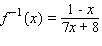 <strong>For the following one-to-one function, find the equation of the inverse. </strong> A) B) C) D) E)