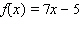 For the following one-to-one function, find the equation of the inverse.